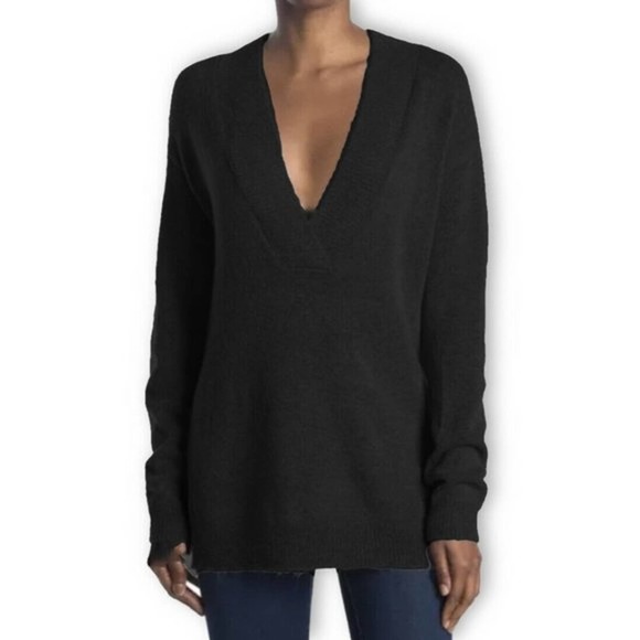 RDI Women's V-Neck Black Tunic Sweater Size Medium - Picture 1 of 7
